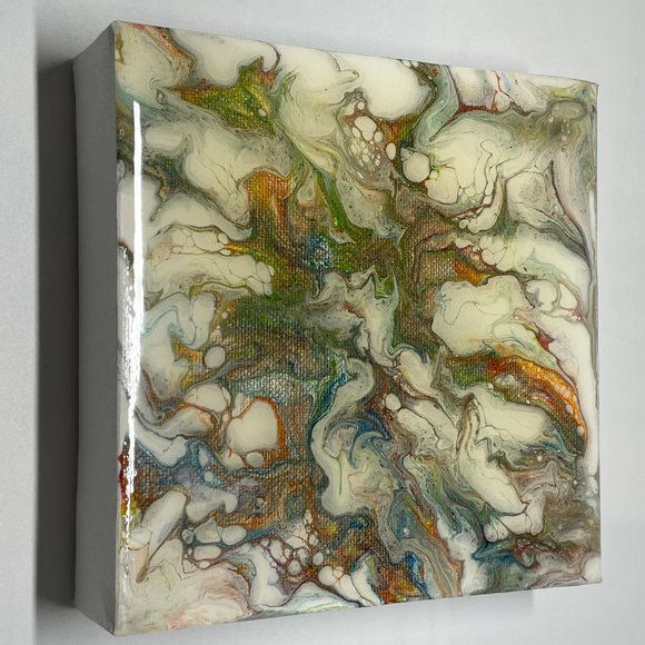 NWOT Fluid Art Abstract Painting, Acrylic Pour Art - Picture 5 of 9